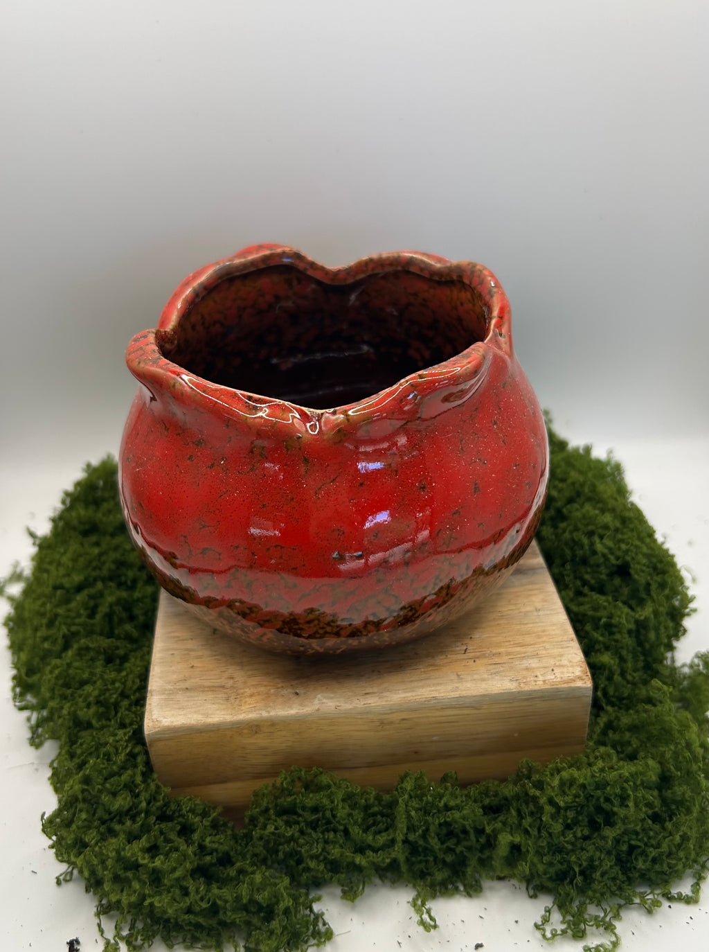 Solid Wide Mouth Pot Red (fits 3 succulents or one 4 inch pot)